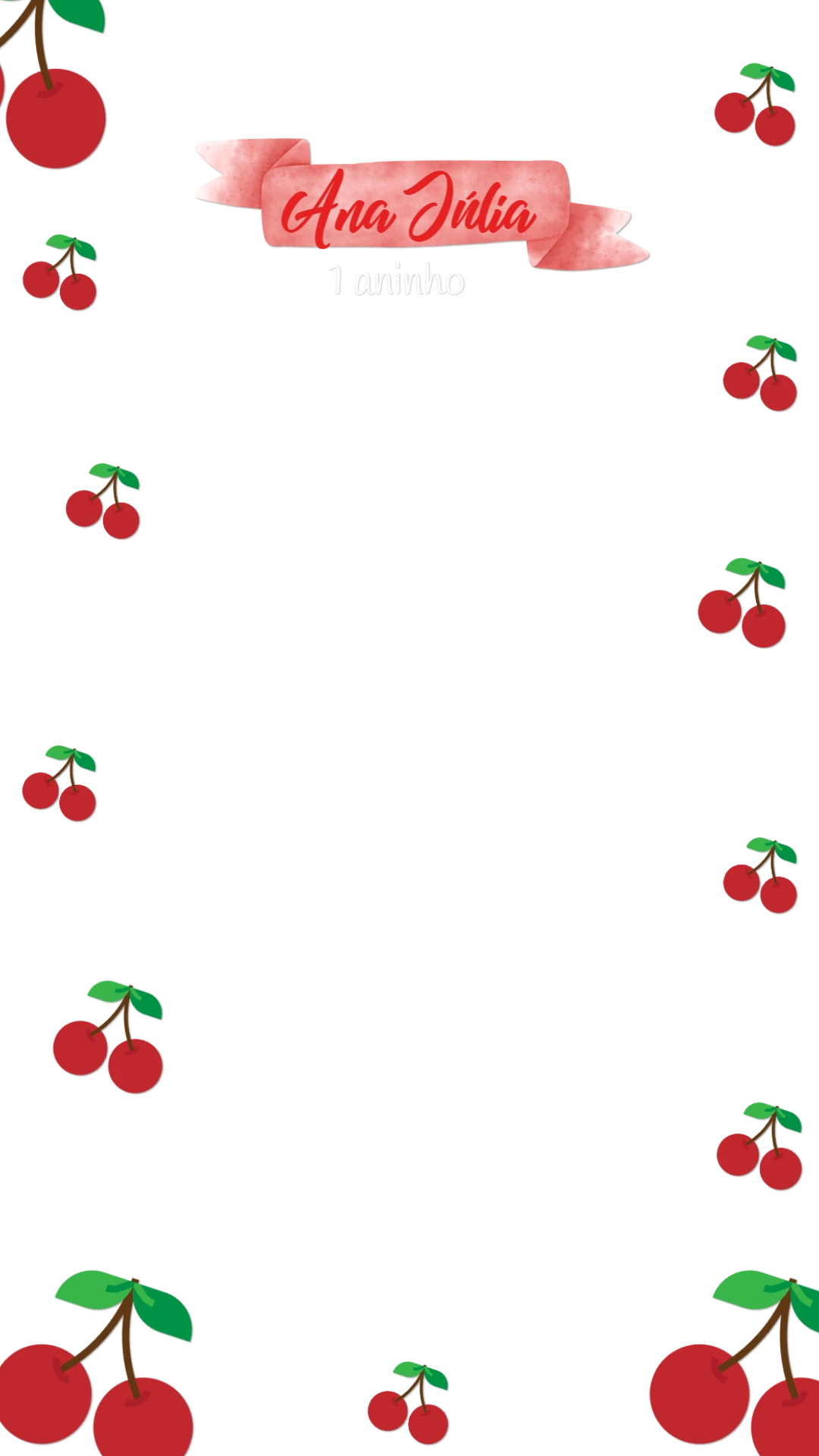 Moldura Stories Aniversário Cereja para Editar Online
