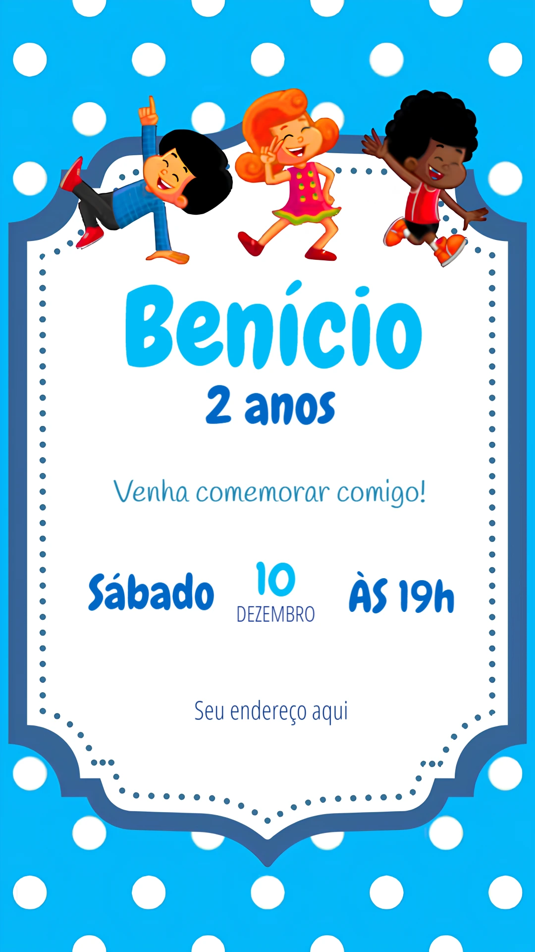 Convite Aniversário 3 Palavrinhas com Personagens para Editar