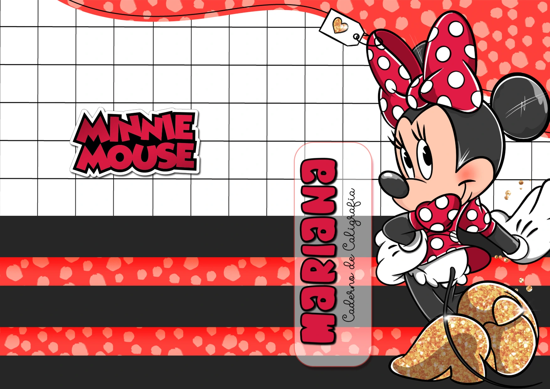 Capa de Caderno Minnie Mouse para Editar Online