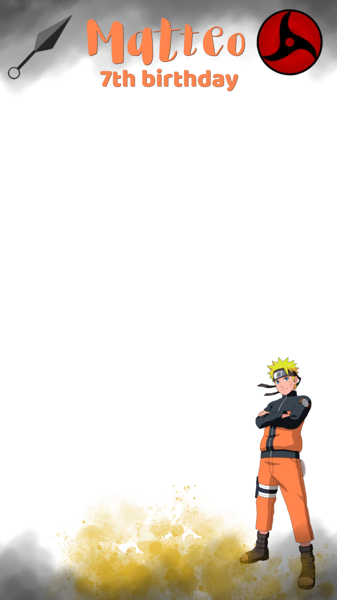Naruto Themed Birthday Invitation | Editable Digital Template