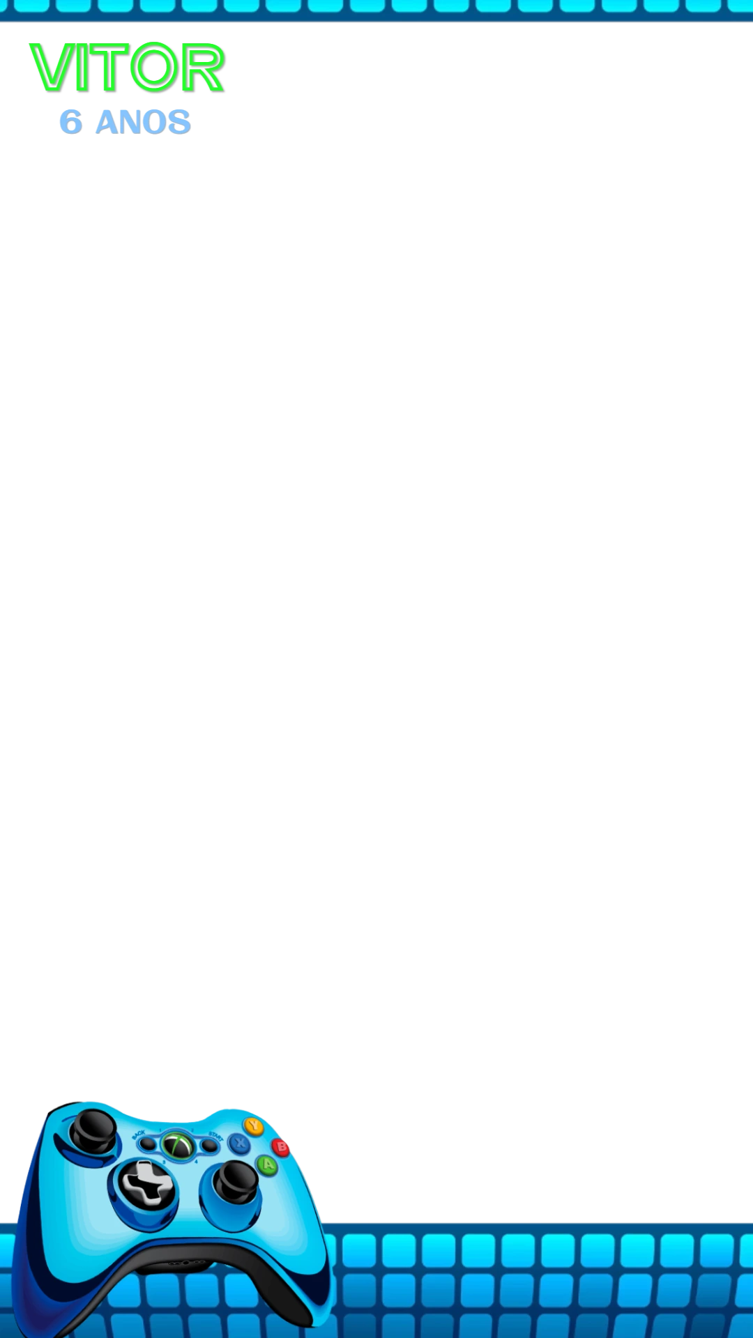 Moldura Aniversário Gamer com Controle para Editar Online