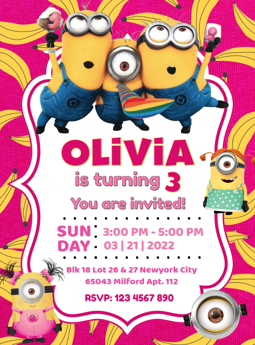 Minions Birthday Invitation | Editable Template Online