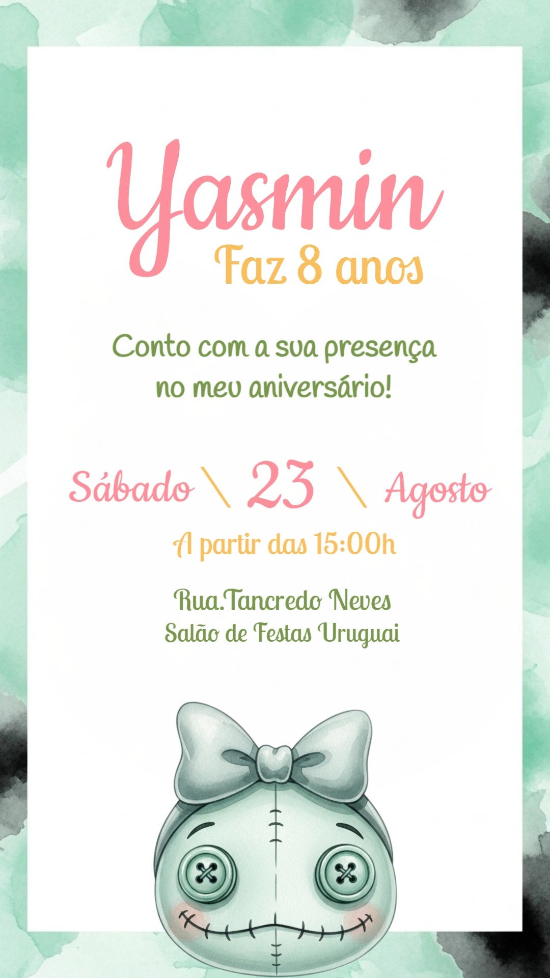Convite Aniversário Lilo & Stitch com Scrump para Editar Online