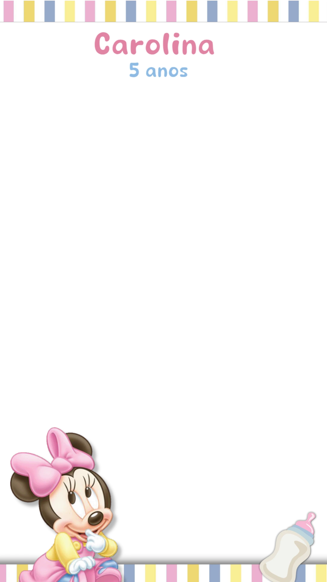 Moldura Aniversário Minnie Baby para Stories para Editar Online