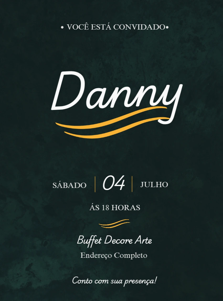 Convite de Aniversário Minimalista Verde para Editar Online