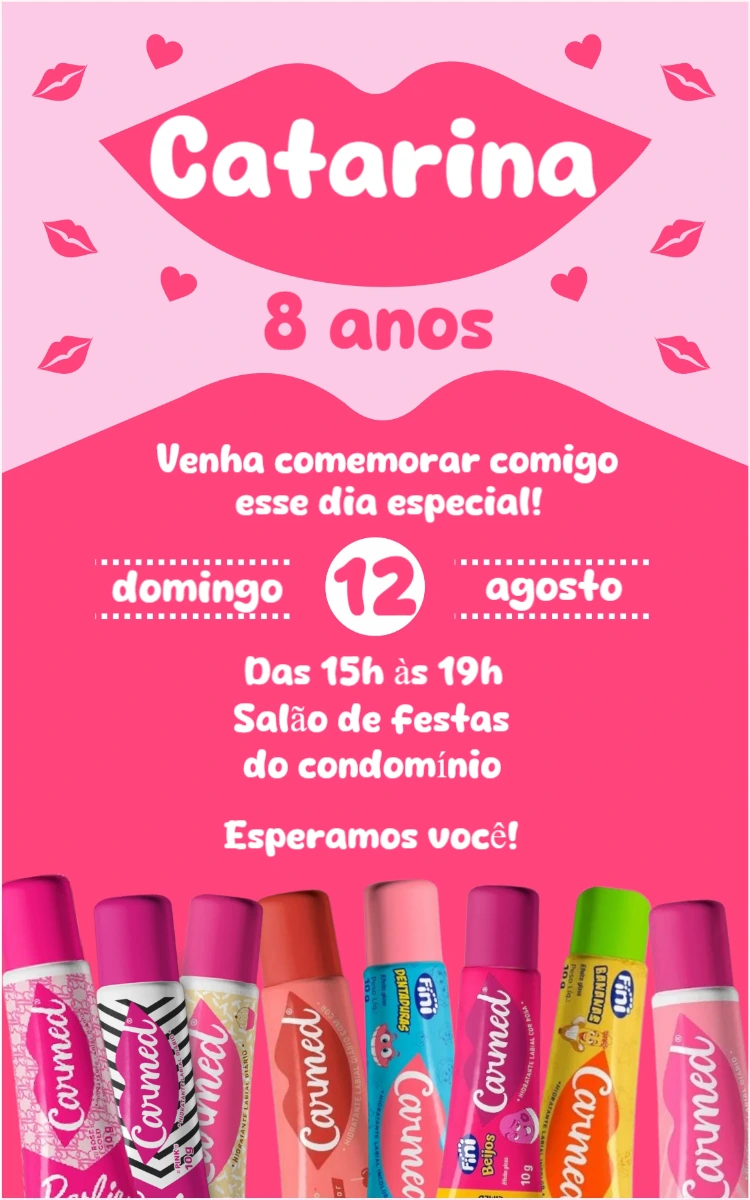 Convite Aniversário Carmed Fini para Editar Online