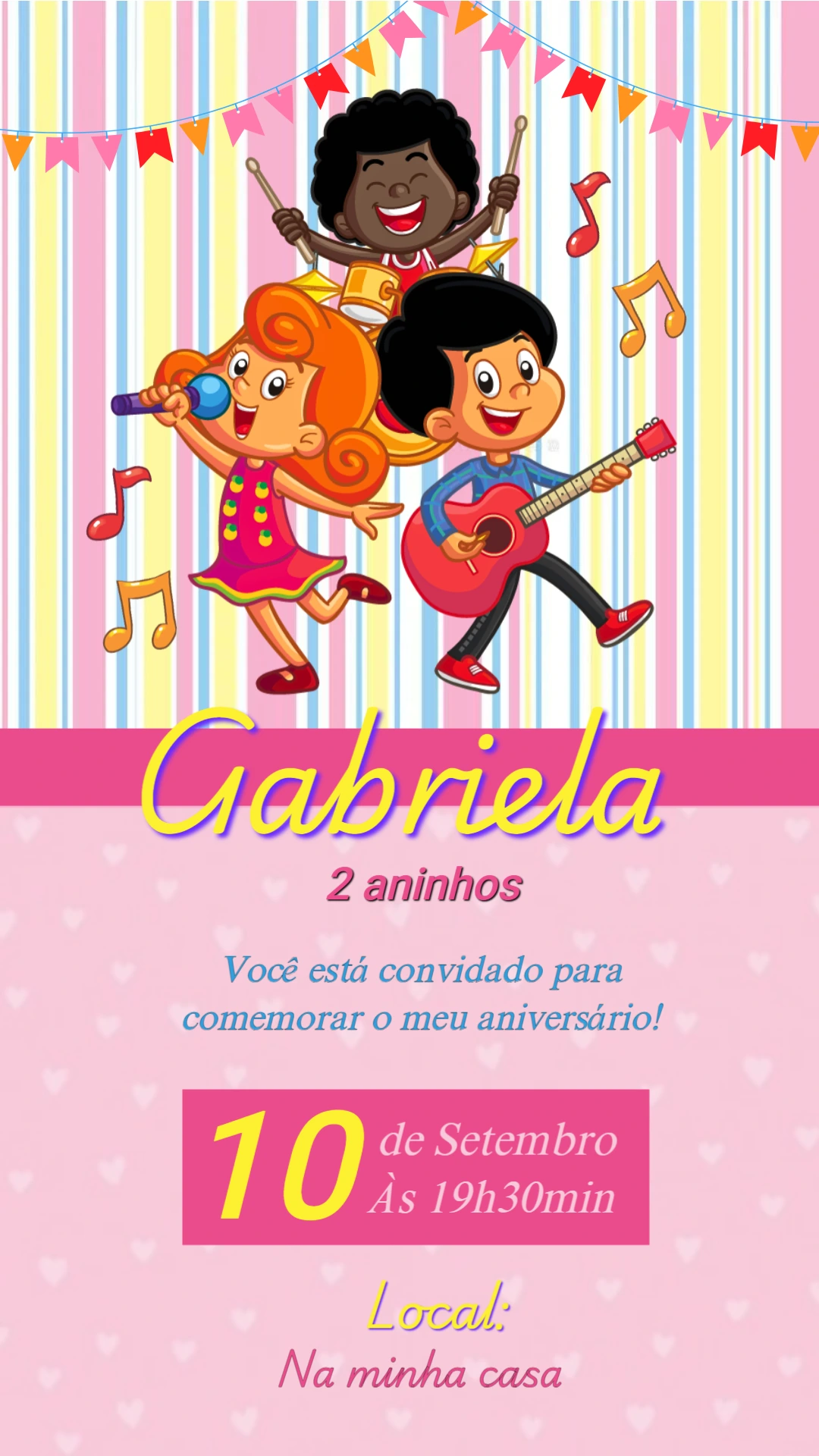 Convite 3 Palavrinhas Aniversário para Editar e Imprimir