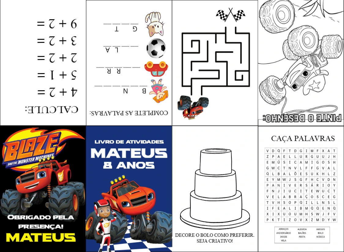 Livro de Atividades Blaze and the Monster Machines para Editar