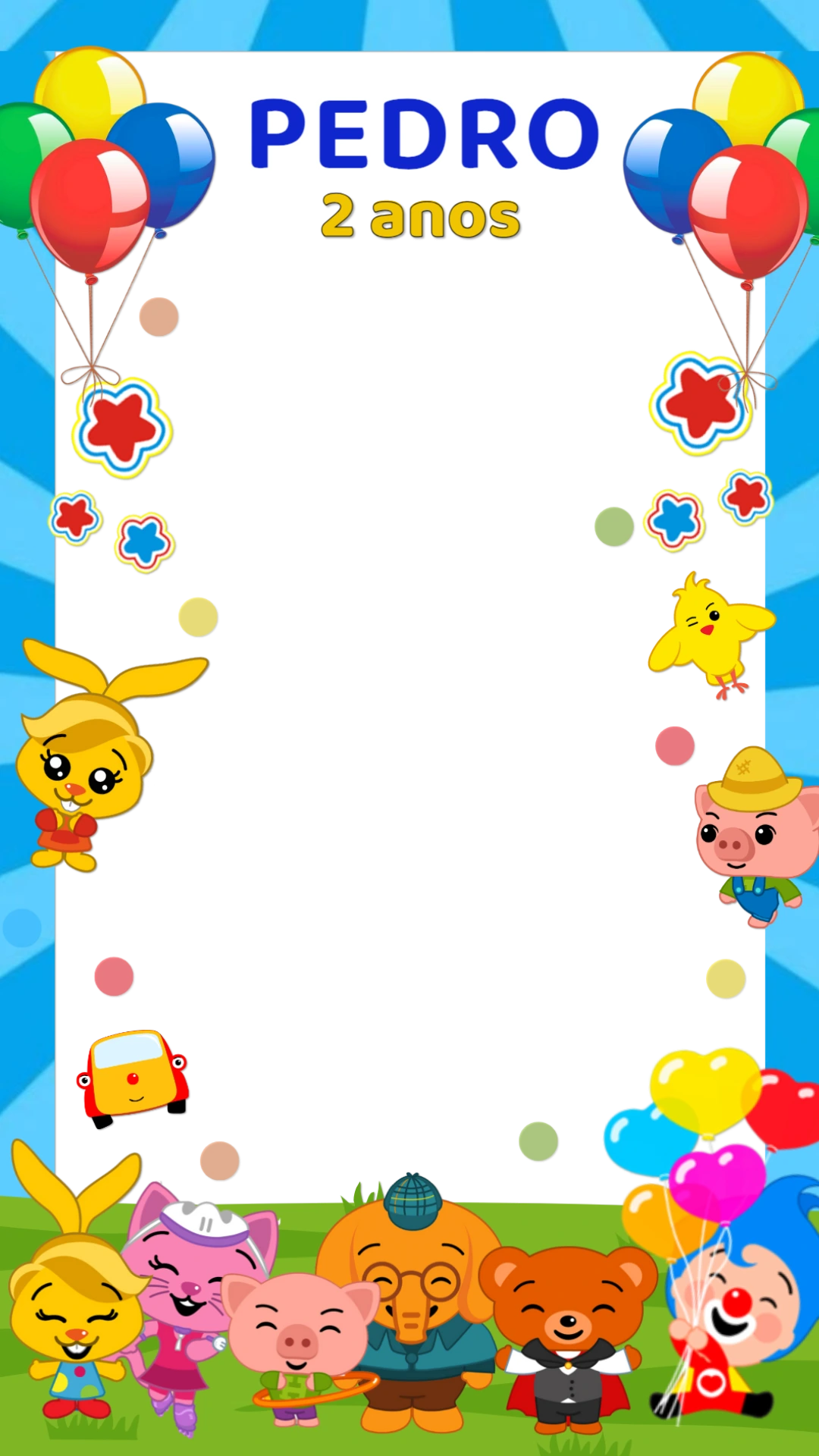 Moldura Aniversário Plim Plim para Stories para Editar Online