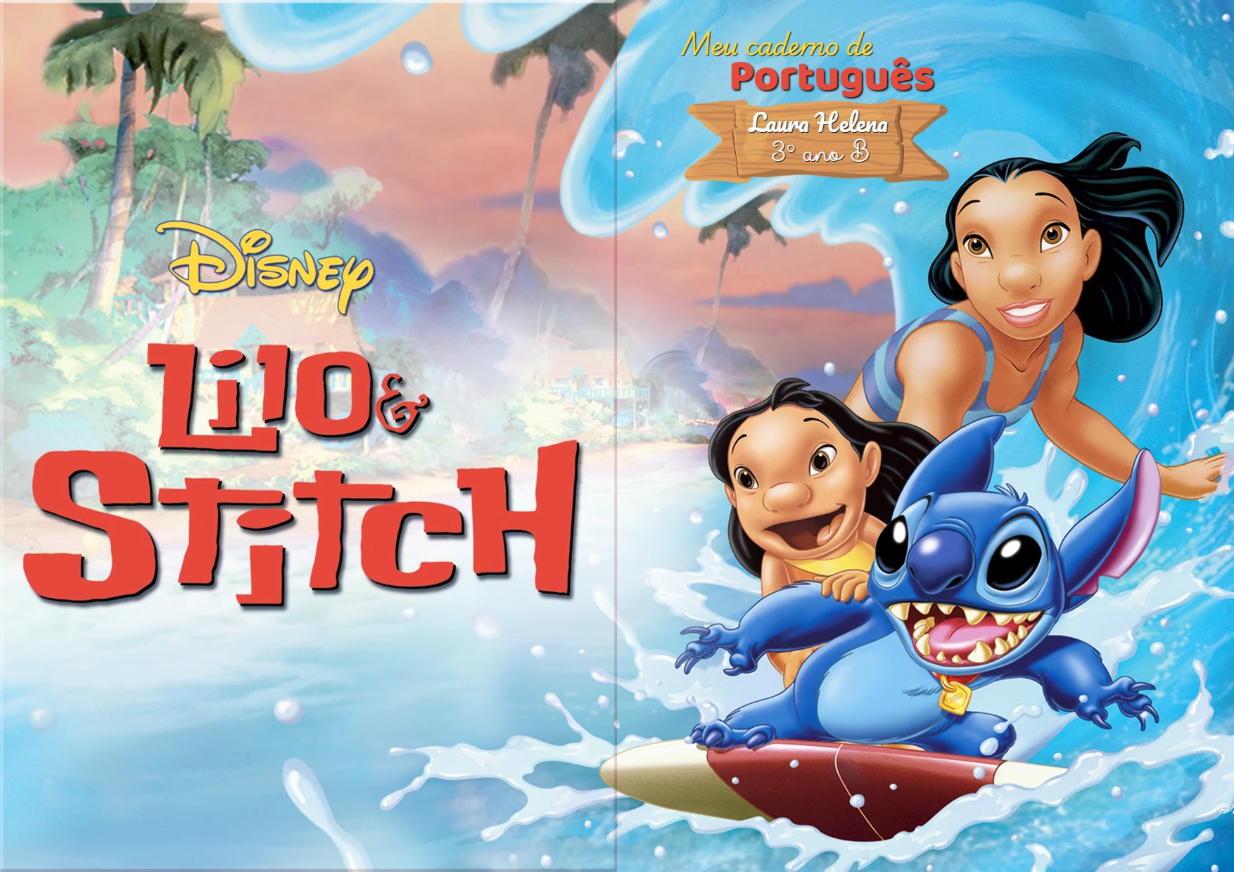 Capa de Caderno Lilo & Stitch para Editar Online