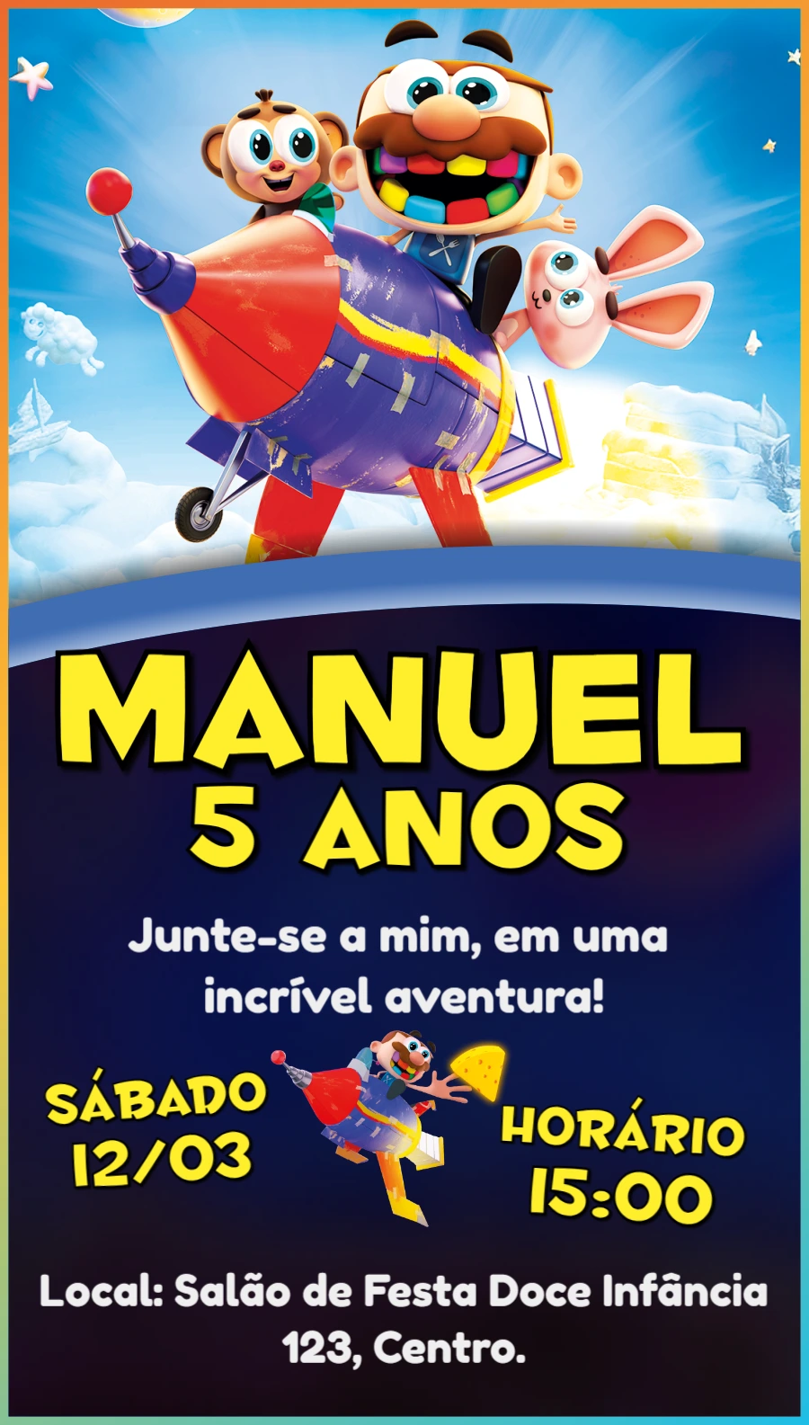 Convite de Aniversário José Comilão para Editar Online