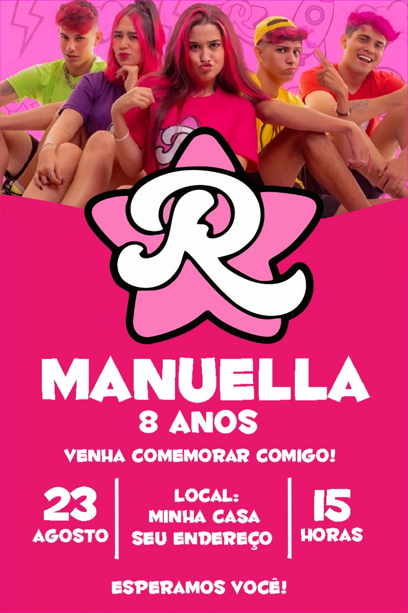 Convite de Aniversário Emilly Vick para Editar Online