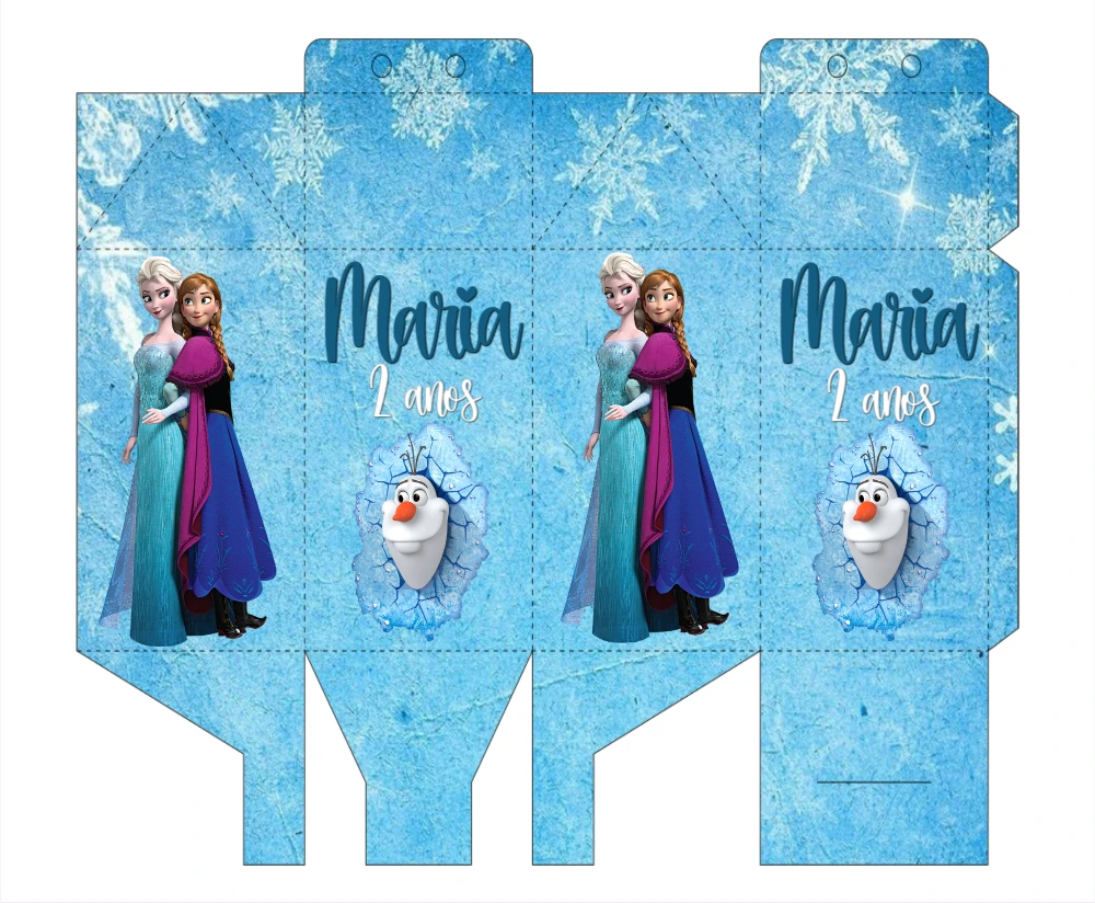 Caixa Milk Aniversário Frozen para Editar e Imprimir
