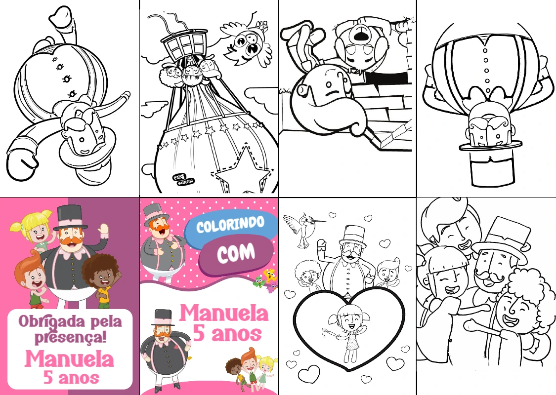 Mini Livro de Colorir Mundo Bita Editável para Aniversário