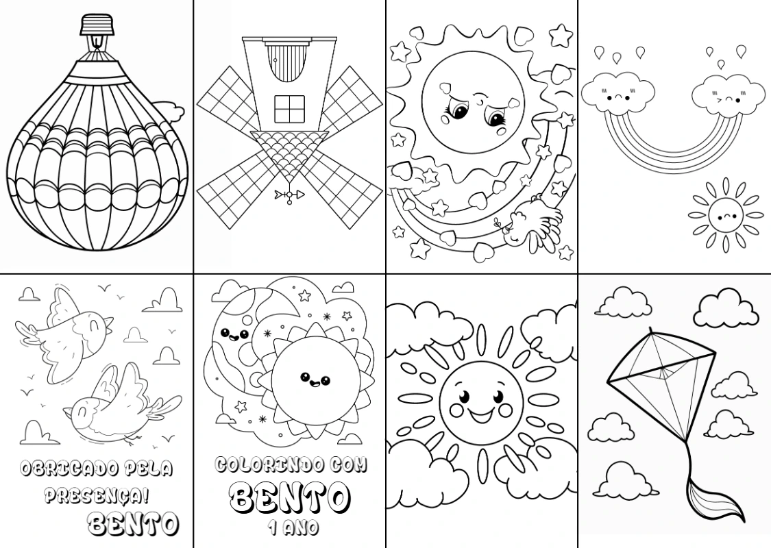 Lembrancinha Livro de Colorir com Desenhos Fofos para Editar