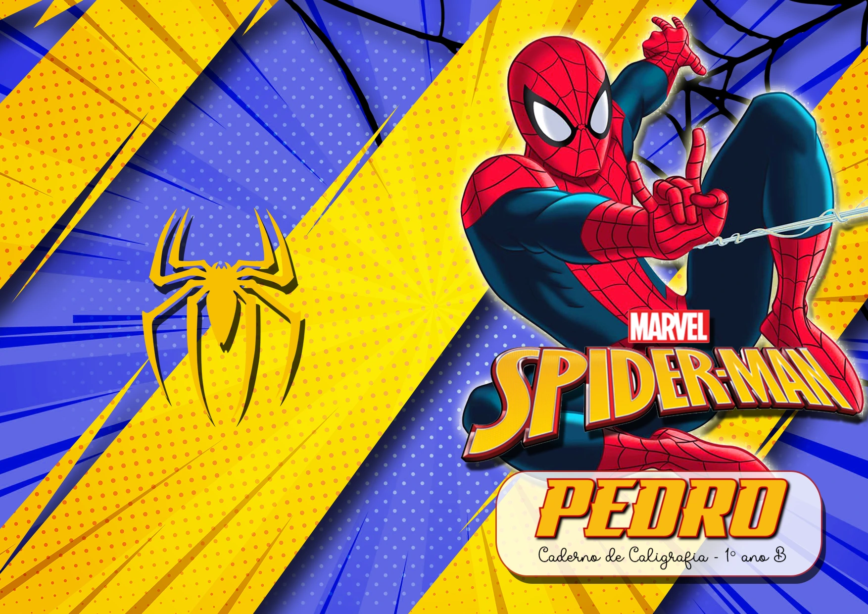 Capa de Caderno Homem Aranha para Editar e Imprimir