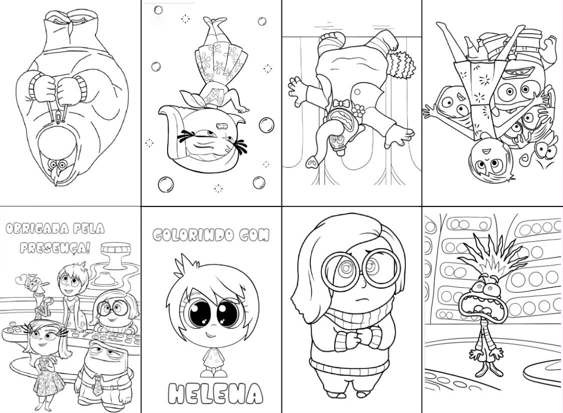 Mini Livro de Colorir Divertida Mente 2 para Imprimir