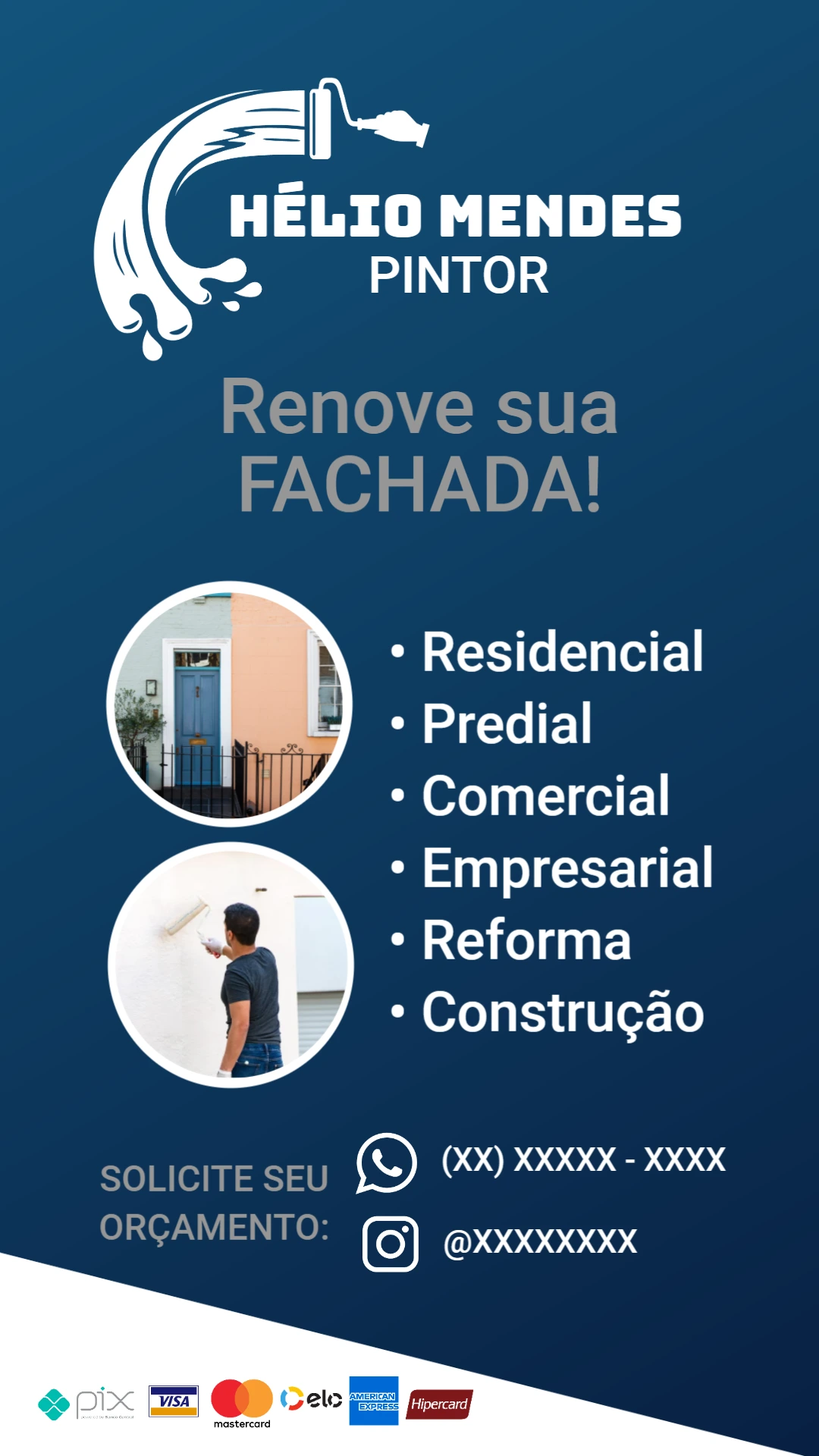 Cartão de Visita para Pintor Profissional para Editar Online
