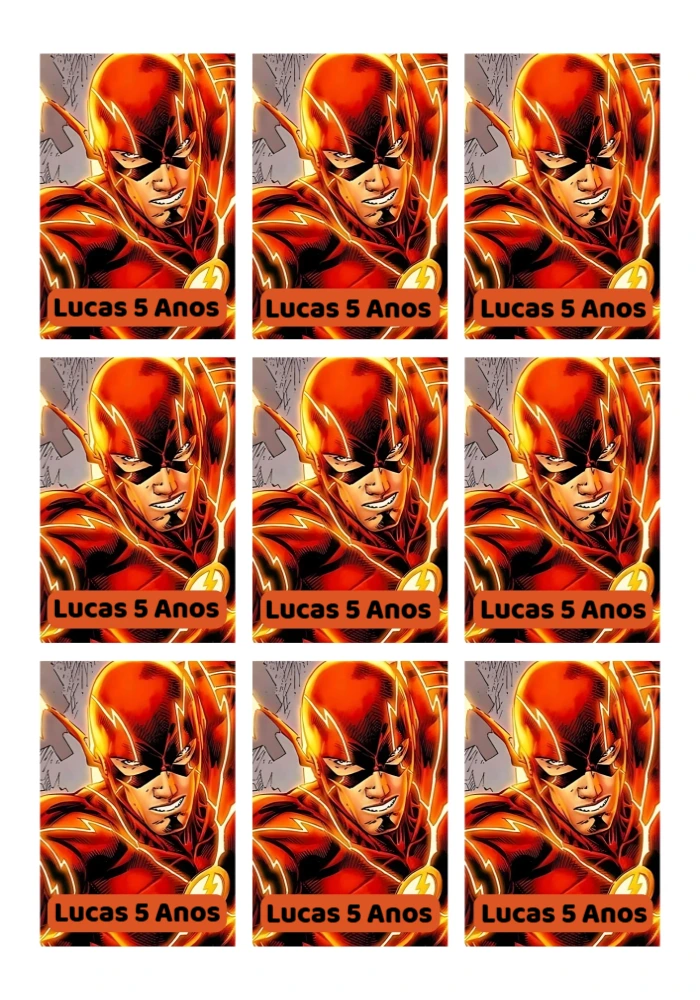 Tag de Aniversário Flash para Editar e Imprimir