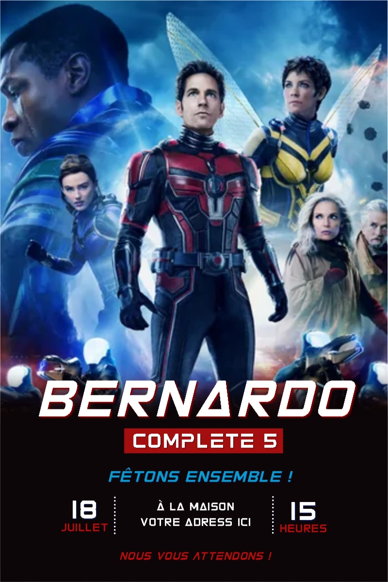 Invitation d'anniversaire Ant Man