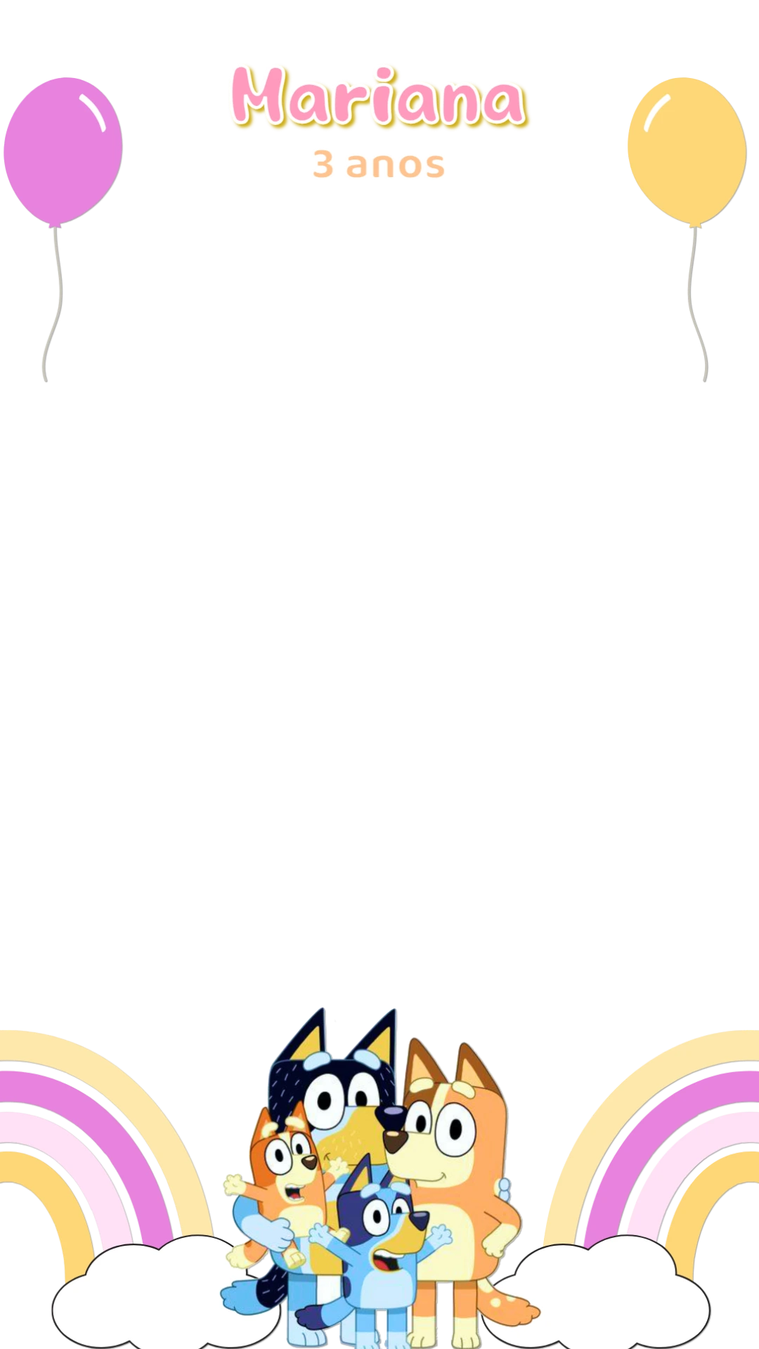 Story de Aniversário Bluey e Família Editável Online