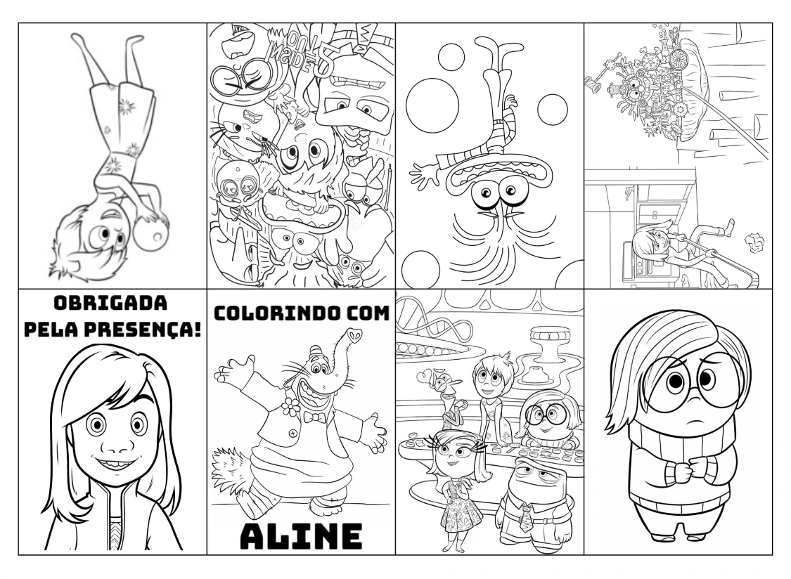 Mini Livro de Colorir Divertida Mente para Editar Online
