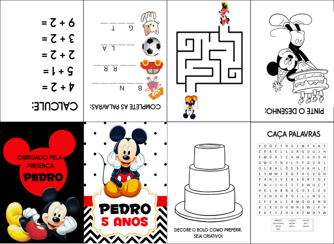 Livro de Atividades Mickey Mouse para Editar Online