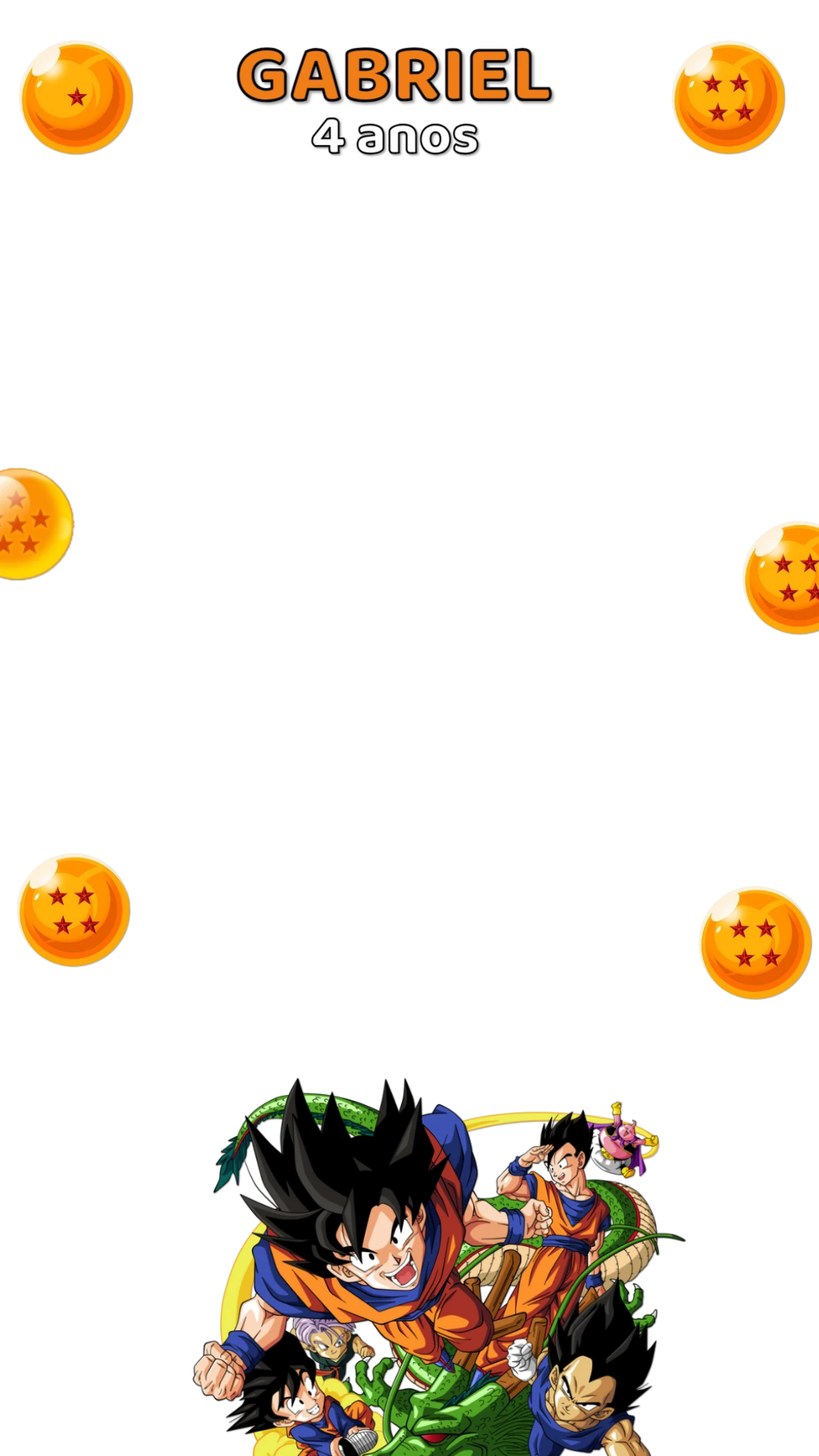 Moldura de Aniversário Dragon Ball para Editar Online