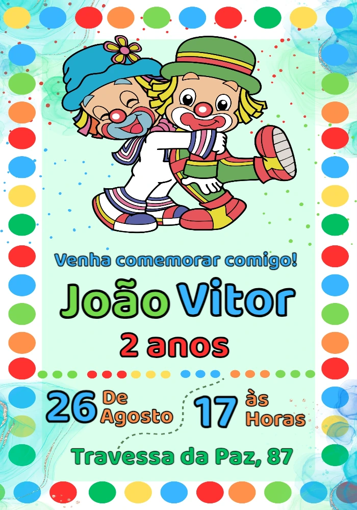Convite Aniversário Patati Patatá para Editar Online