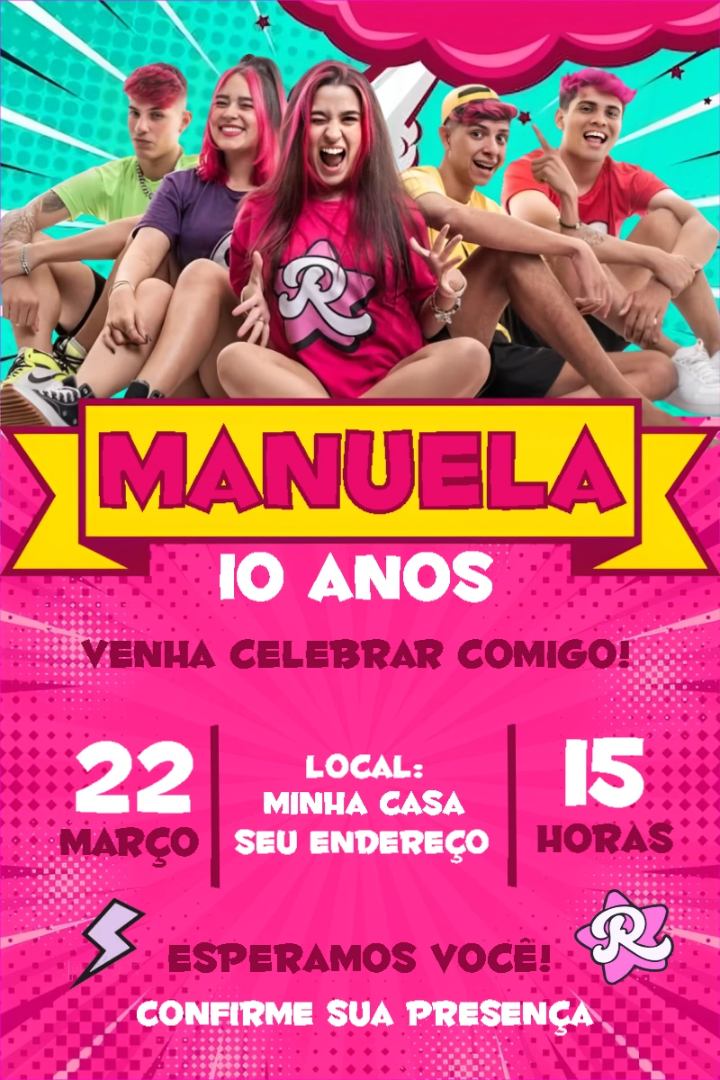 Convite Aniversário Emily Vick e a Turma para Editar Online