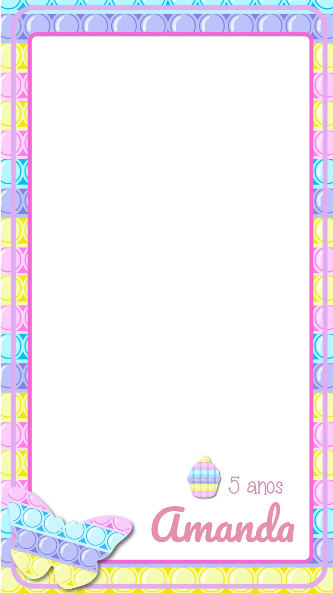Moldura Aniversário Pop It para Stories para Editar Online