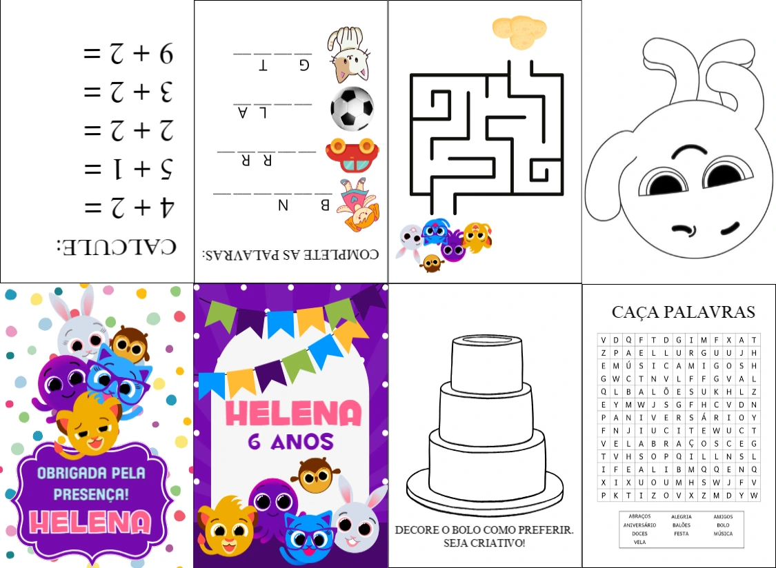 Livrinho de Atividades Bolofofos para Editar e Imprimir