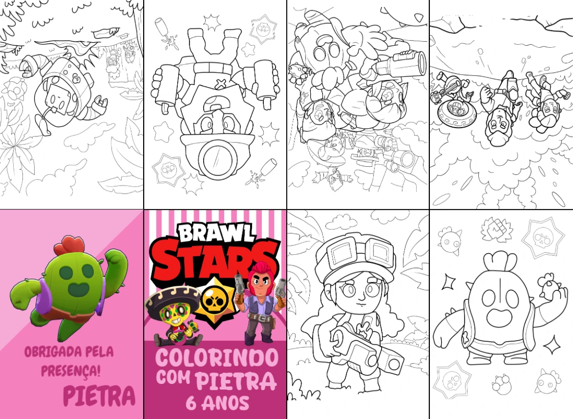 Lembrancinha Brawl Stars: Livro de Colorir para Editar Online