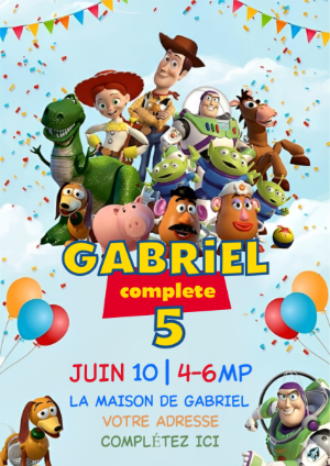 Invitation d'anniversaire Toy Story