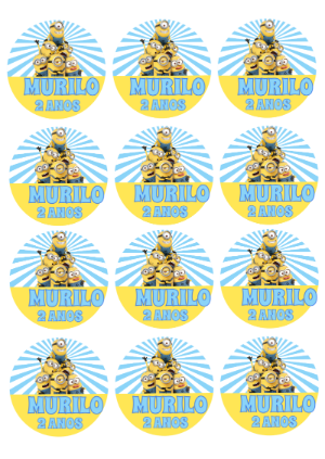 Adesivo Redondo de Pirulito Minions