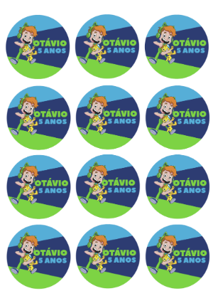 Adesivo Redondo de Pirulito Gato Galáctico