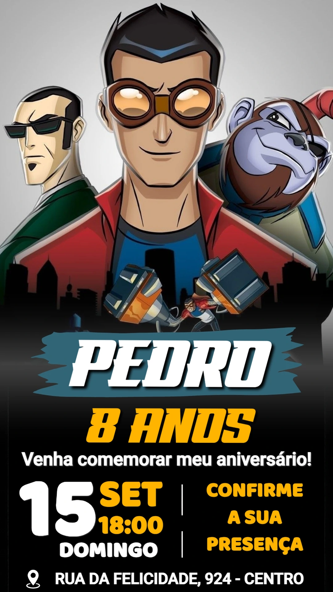 Convite de Aniversário Mutante Rex Editável para Menino Convite de Aniversário Mutante Rex Editável para Menino