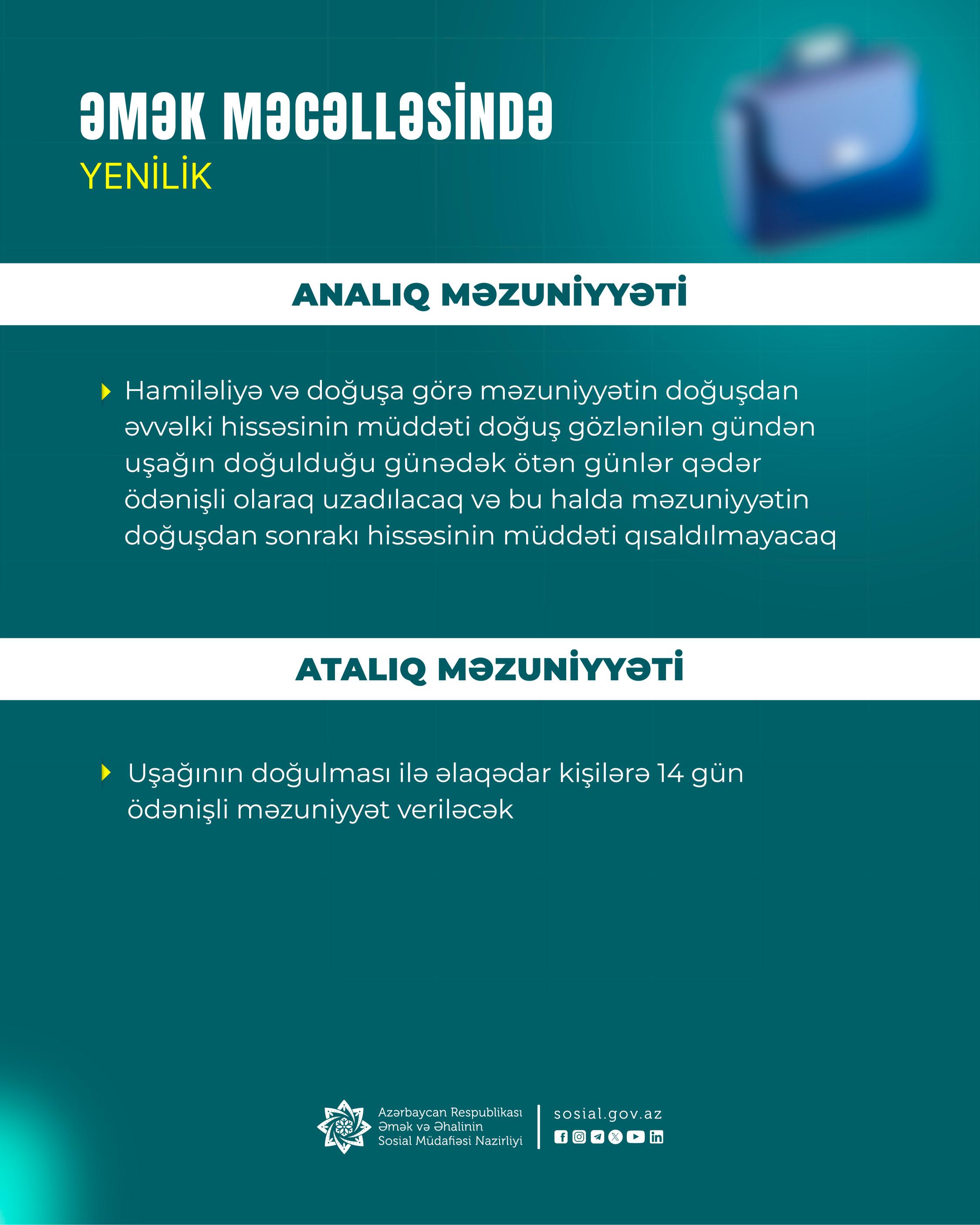 Əmək qanunvericiliyində yeniliklər nələrdir?