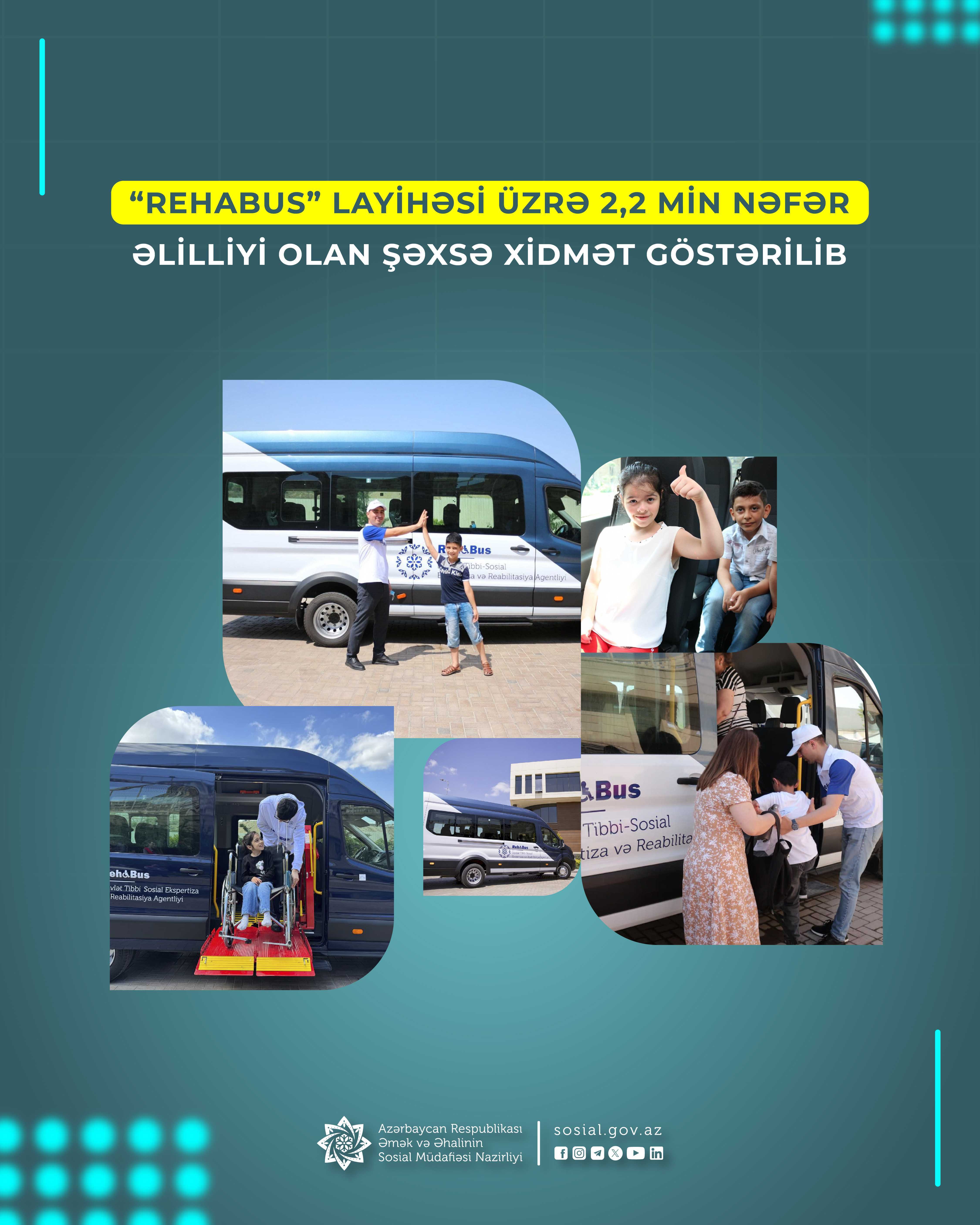 “Rehabus” layihəsi üzrə 2,2 min nəfər əlilliyi olan şəxsə xidmət göstərilib