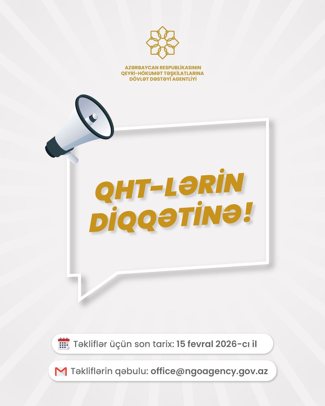 Bütün QHT-lərin diqqətinə!