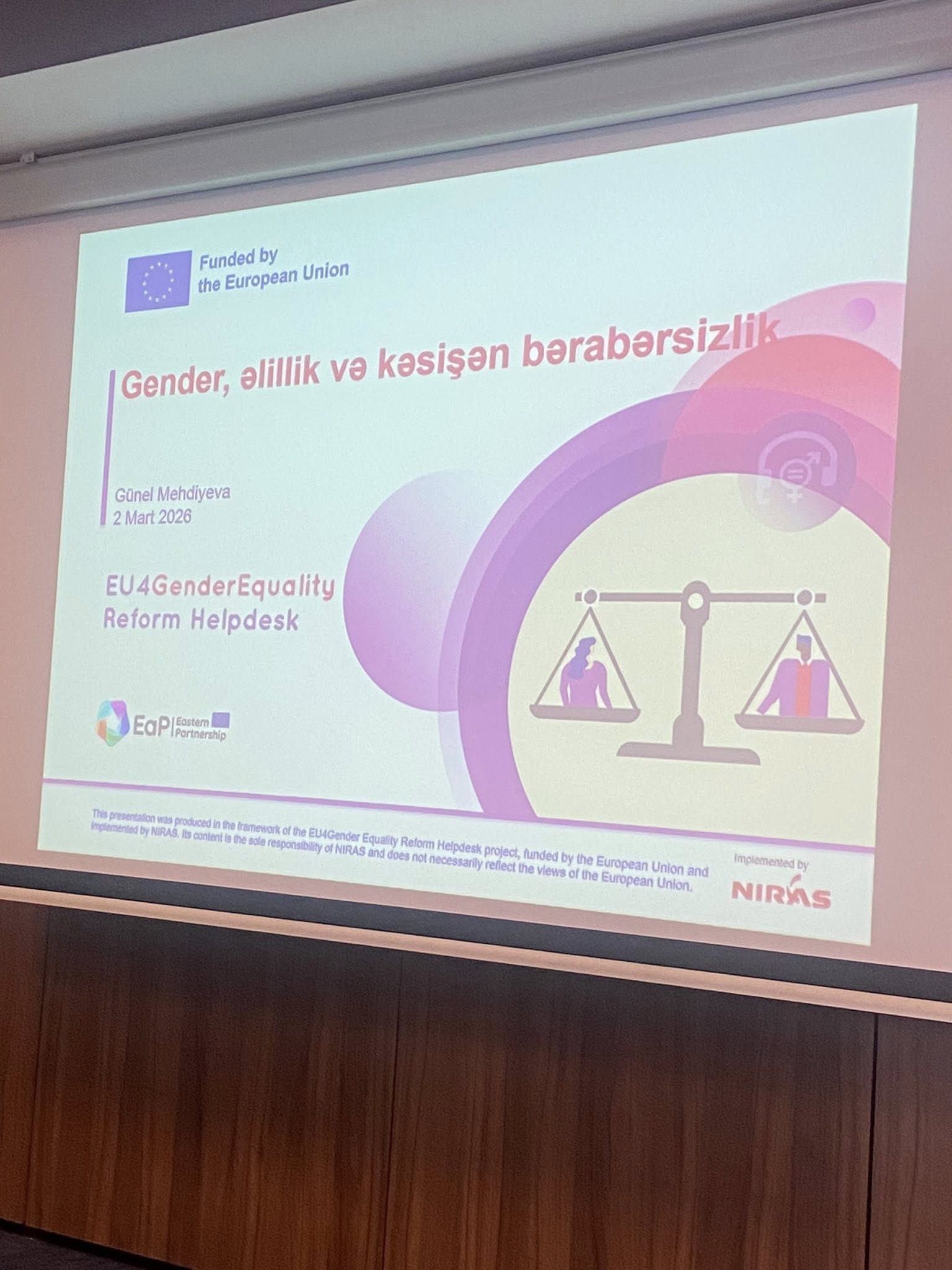 2-3 mart “Aİ Gender Bərabərliyi naminə: İslahata Dəstək Xidməti” (EU4GE RHD) layihəsi çərçivəsində keçirilən iki günlük təlim