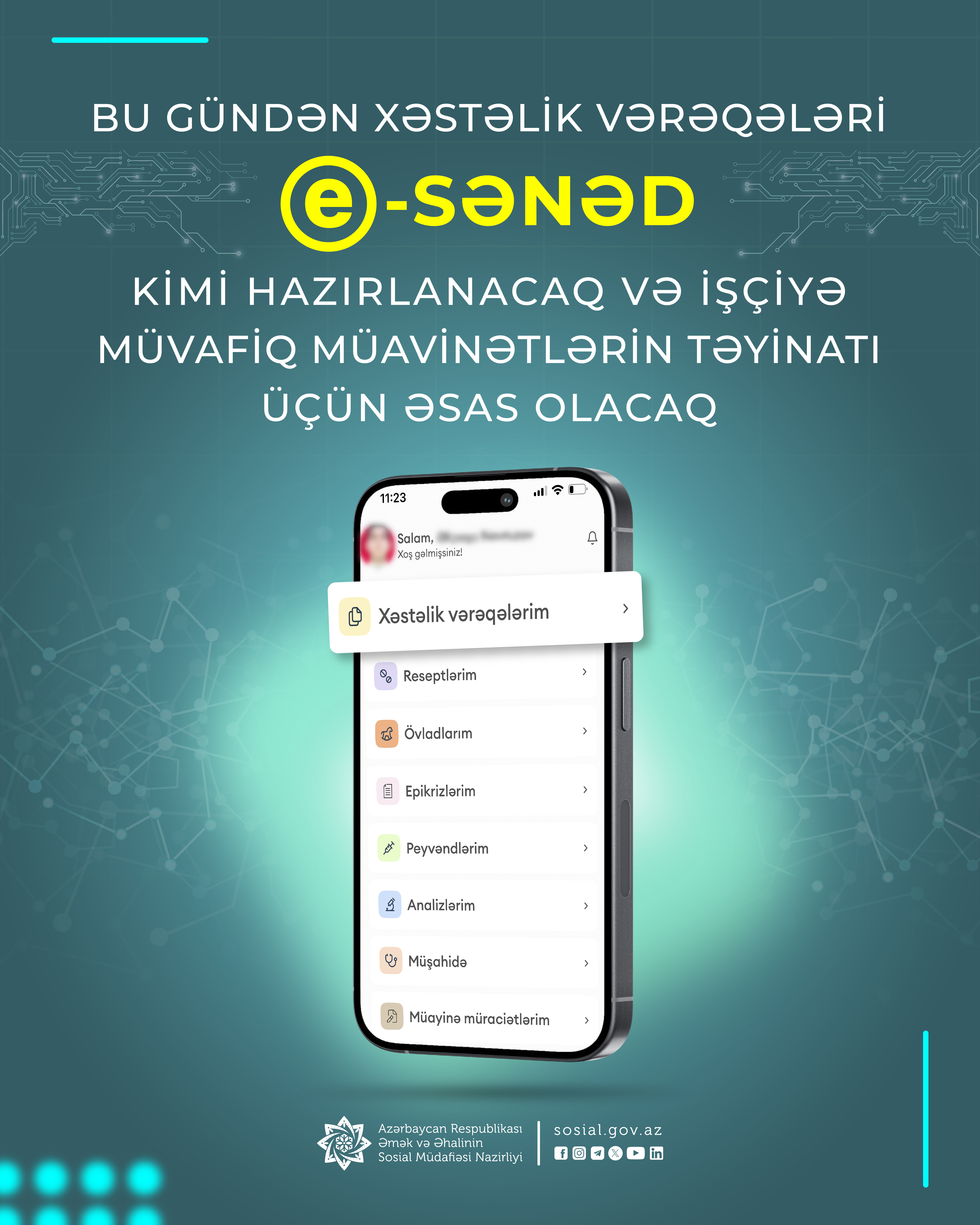 Bu gündən xəstəlik vərəqələri e-sənəd kimi hazırlanacaq və işçiyə müvafiq müavinətlərin təyinatı üçün əsas olacaq