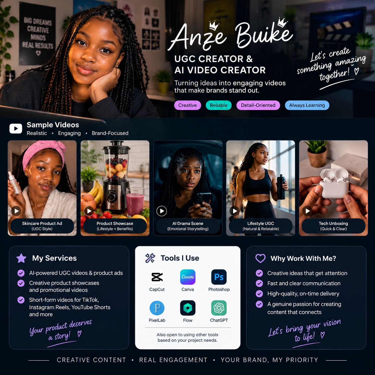 Anze buikem, UGC creator