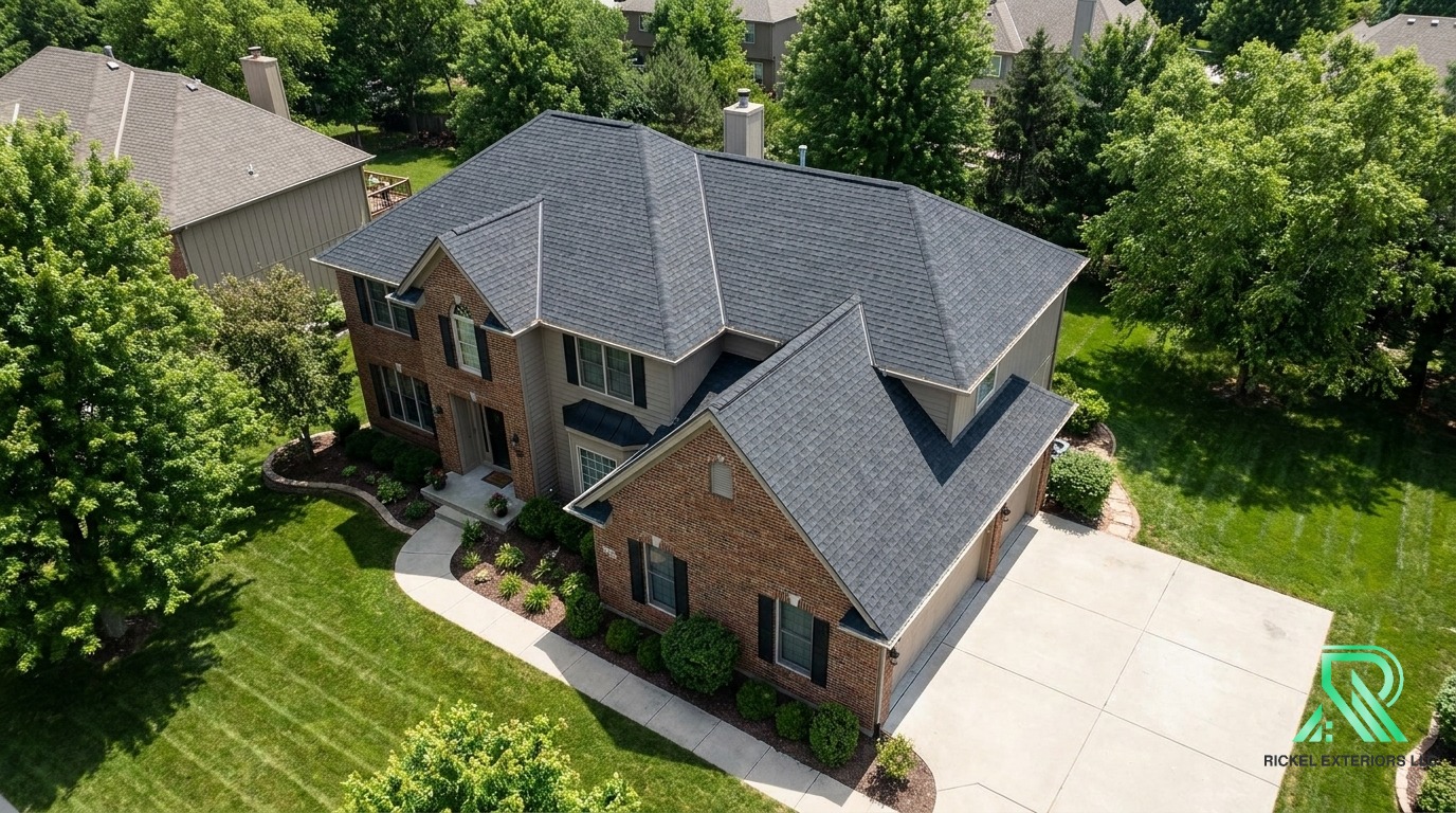 Spotless residential roof replacement in Kansas City by Rickel Exteriors
