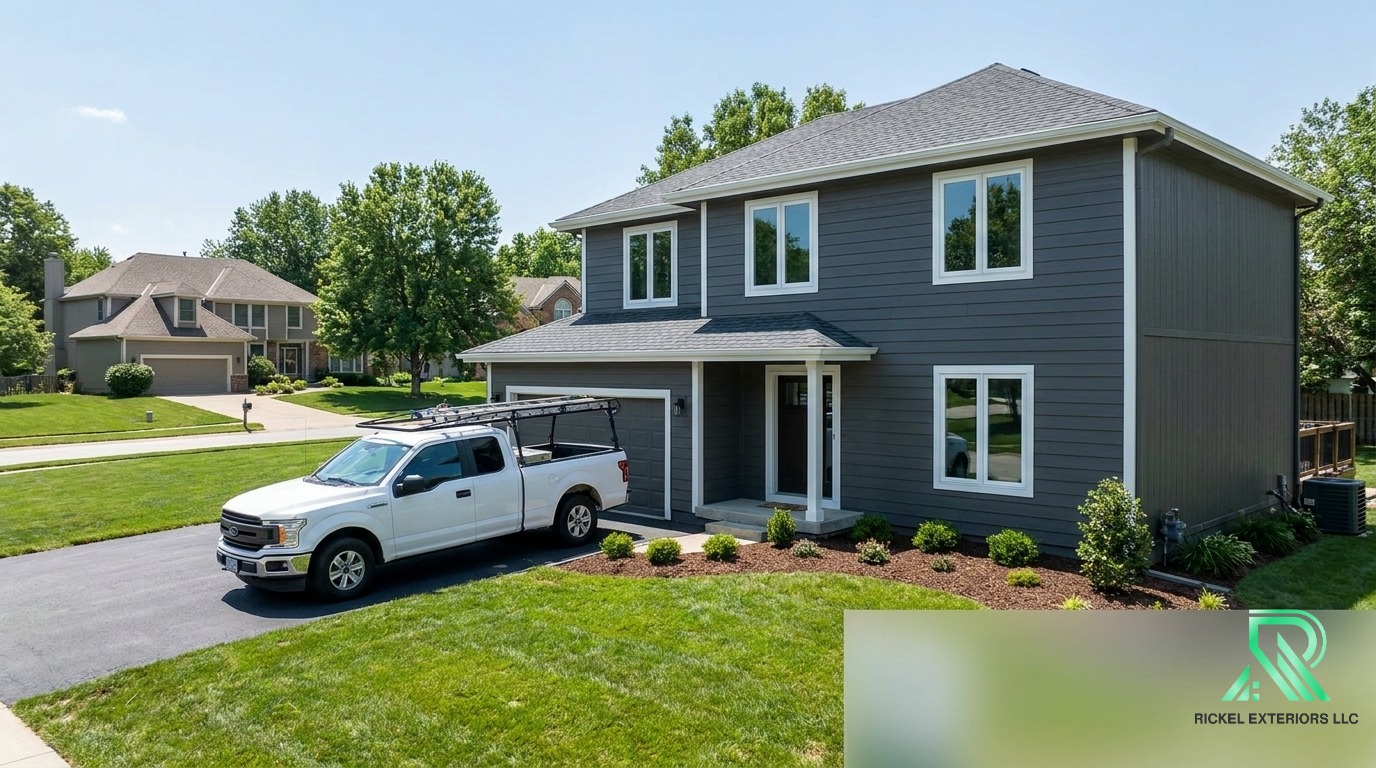 Beautiful Kansas City home exterior with flawless new siding and pristine windows