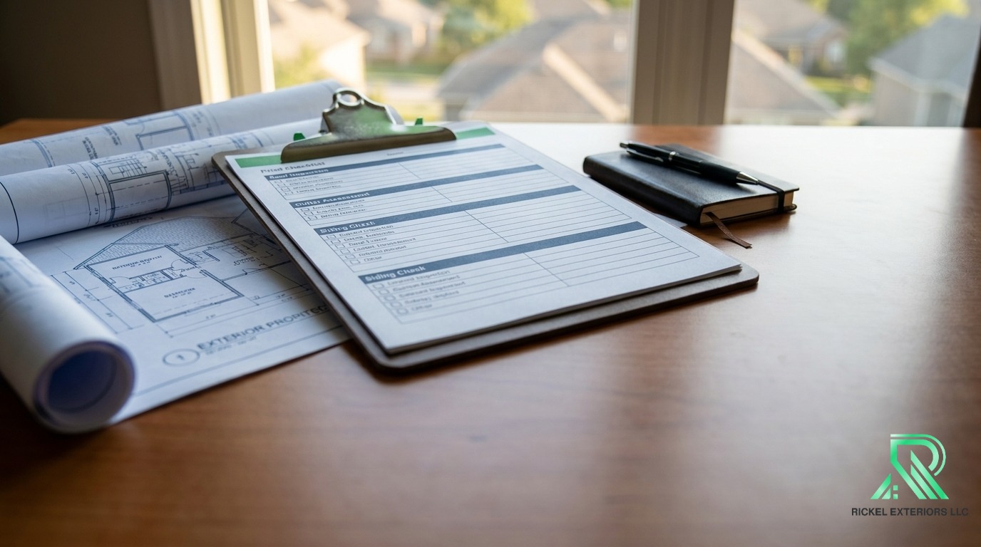 Professional clipboard with a contractor accountability checklist
