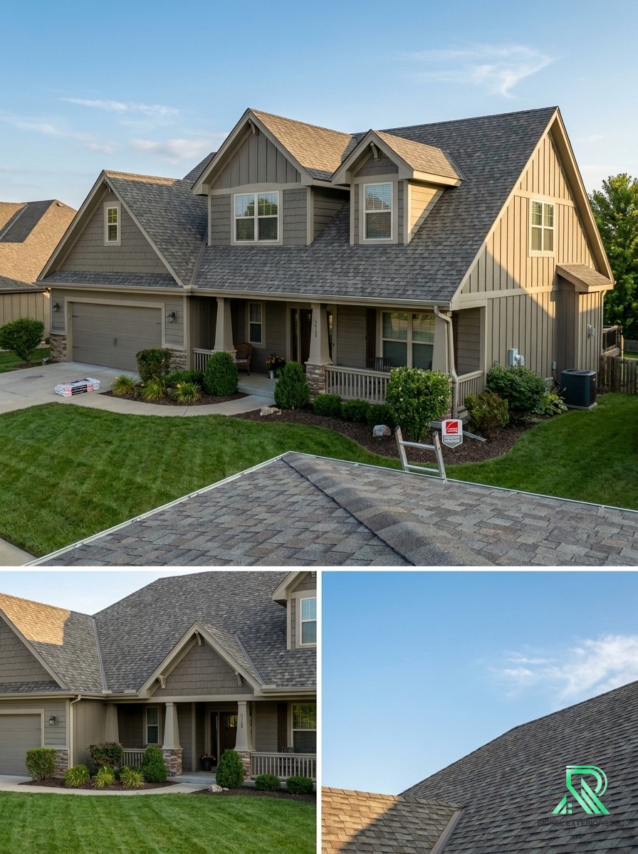 Brand new Owens Corning architectural shingle roof installed by Rickel Exteriors