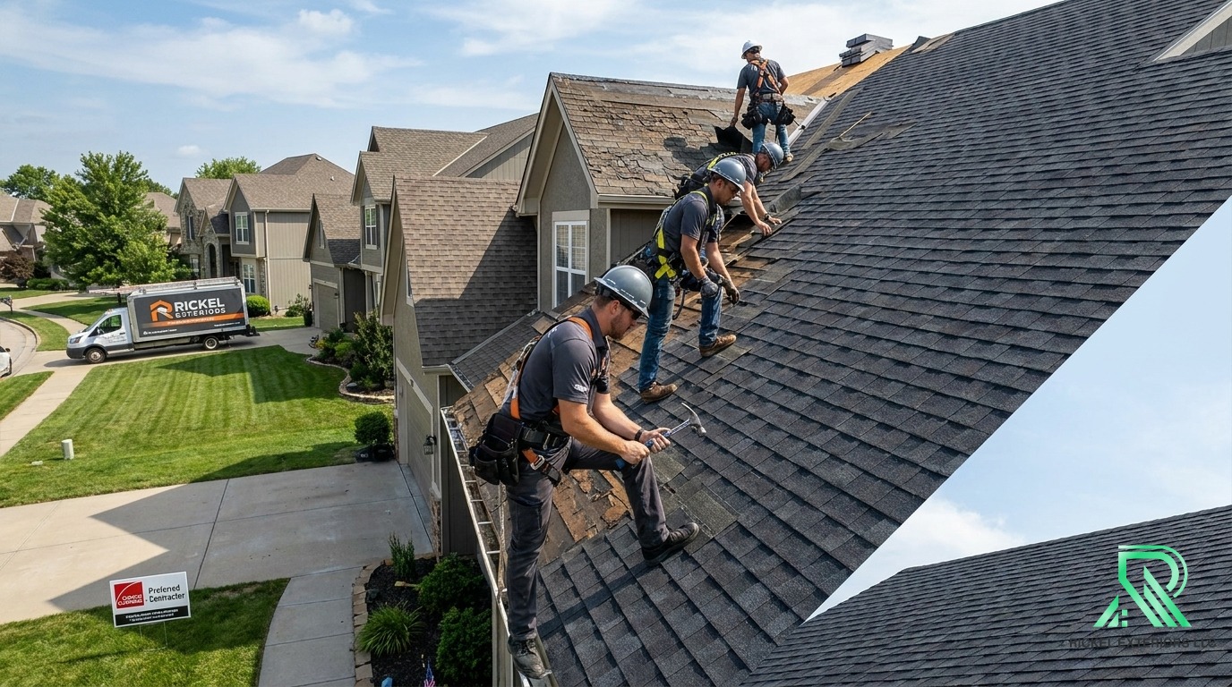 Professional residential roof replacement in Kansas City by Rickel Exteriors