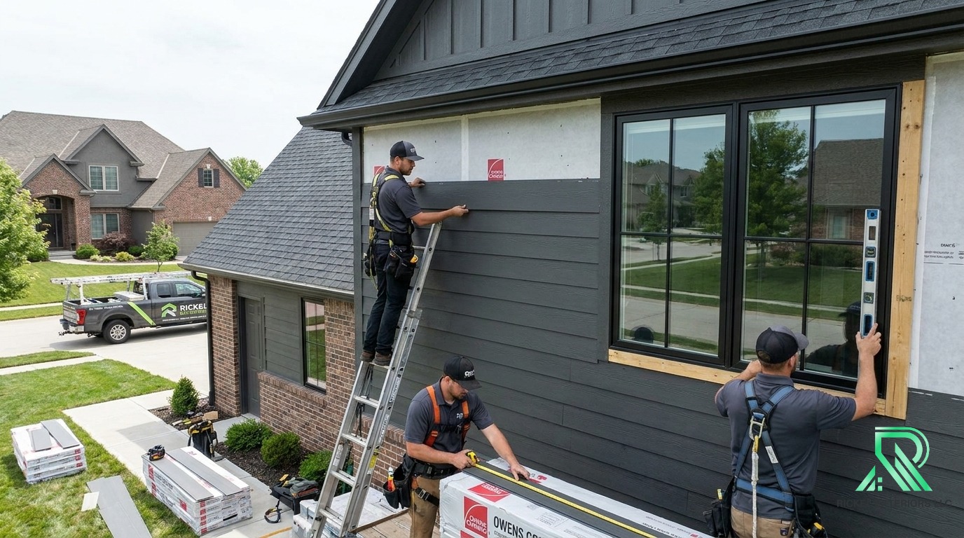 Premium siding and energy-efficient window installation on a Kansas City home