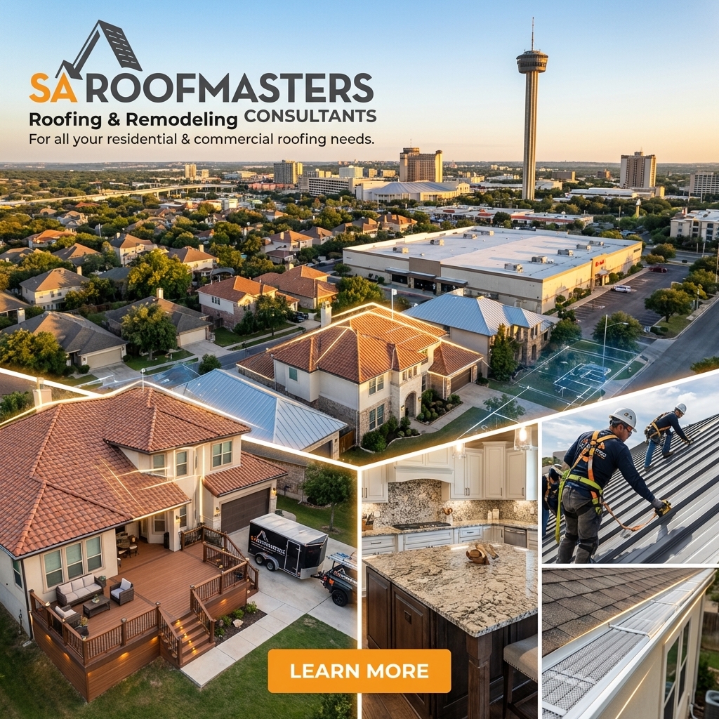 Completed residential roofing and home addition project in San Antonio